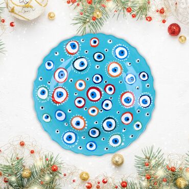 Wholesale 18 Cm Embossed Plate Evil Eye - 4