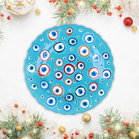 Wholesale 18 Cm Embossed Plate Evil Eye - 4