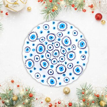 Wholesale 18 Cm Embossed Plate Evil Eye - 7