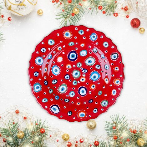 Wholesale 25 Cm Embossed Plate Evil Eye - 3