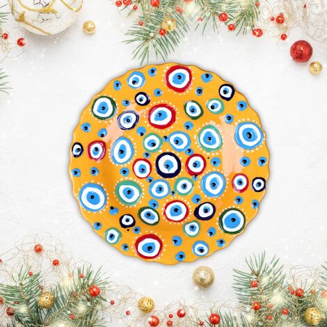 Wholesale 25 Cm Embossed Plate Evil Eye - 4