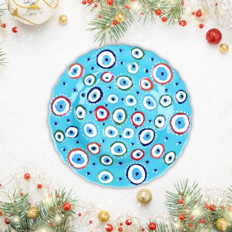 Wholesale 25 Cm Embossed Plate Evil Eye - 6