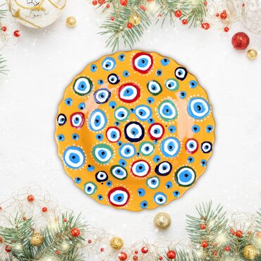 Wholesale 25 Cm Embossed Plate Evil Eye - 9