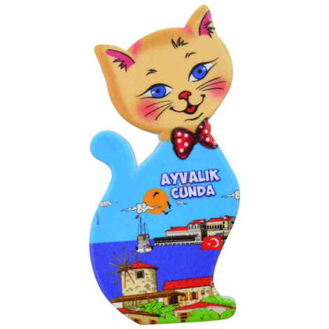 Toptan Cunda Temalı Uv Baskılı Kedi Şekilli Magnet 43x87 mm - 5