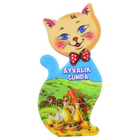 Toptan Cunda Temalı Uv Baskılı Kedi Şekilli Magnet 43x87 mm - 6