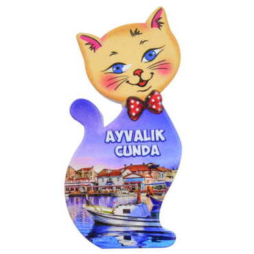 Toptan Cunda Temalı Uv Baskılı Kedi Şekilli Magnet 43x87 mm - 8