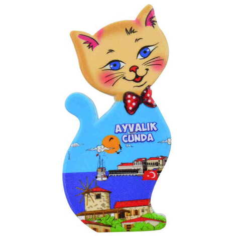 Toptan Cunda Temalı Uv Baskılı Kedi Şekilli Magnet 43x87 mm - 9