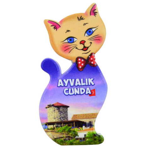 Toptan Cunda Temalı Uv Baskılı Kedi Şekilli Magnet 43x87 mm - 10