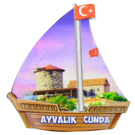 Toptan Cunda Temalı Uv Baskılı Yelken Şekilli Magnet 77x80 mm - 6