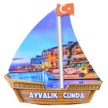 Toptan Cunda Temalı Uv Baskılı Yelken Şekilli Magnet 77x80 mm - 7