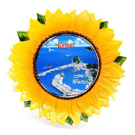 Customazible Sunflower Shaped Ceramic Decorative Plate 15 Cm - 1