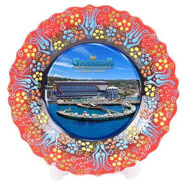 Customazible Turkish Ceramic Plate With Epoxy 12 Cm - 5