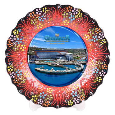 Customazible Turkish Ceramic Plate With Epoxy 12 Cm - 8