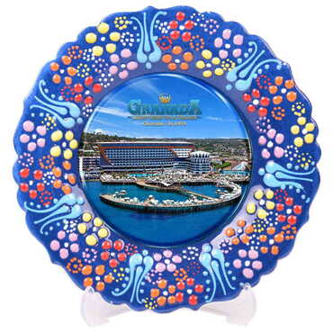 Customazible Turkish Ceramic Plate With Epoxy 12 Cm - 9