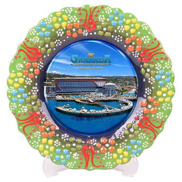 Customazible Turkish Ceramic Plate With Epoxy 12 Cm - 10