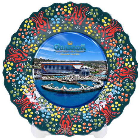 Customazible Turkish Ceramic Plate With Epoxy 12 Cm - 11