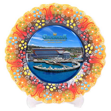 Customazible Turkish Ceramic Plate With Epoxy 12 Cm - 12