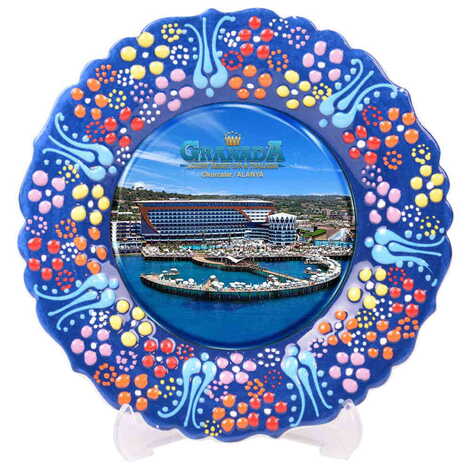 Customazible Turkish Ceramic Plate With Epoxy 18 Cm - 9