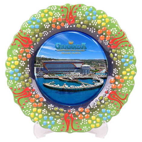 Customazible Turkish Ceramic Plate With Epoxy 18 Cm - 10