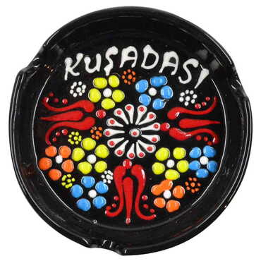 Customazible Turkish Ceramic Relief Ashtray Small Size - 6