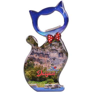 Toptan Dalyan Temalı Myros Metal Kedi Açacak Magnet 97x48 mm - 4