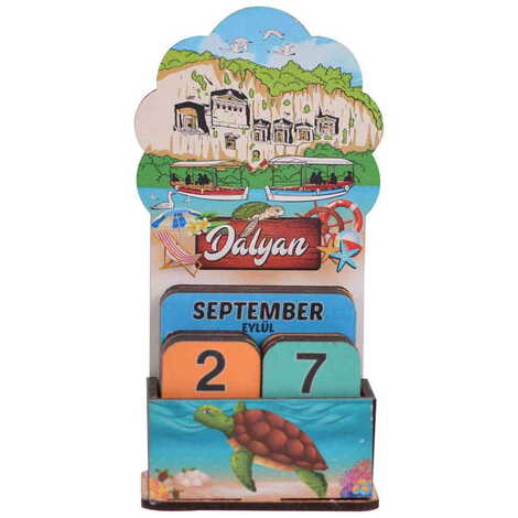 Dalyan Themed Wooden Table Calendar - 4