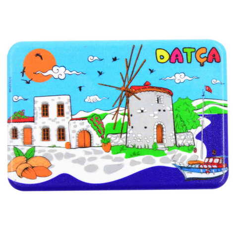 Datca Themed Customised UV Printed Plastic Base Rectangle Fridge Magnet 80x50 mm - 12