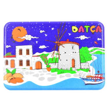 Datca Themed Customised UV Printed Plastic Base Rectangle Fridge Magnet 80x50 mm - 13