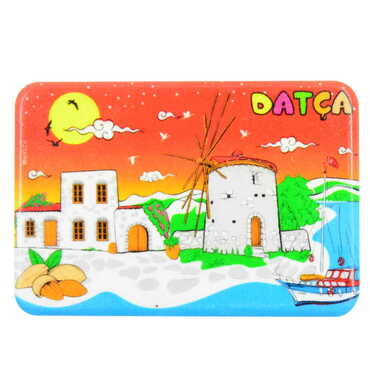 Datca Themed Customised UV Printed Plastic Base Rectangle Fridge Magnet 80x50 mm - 14