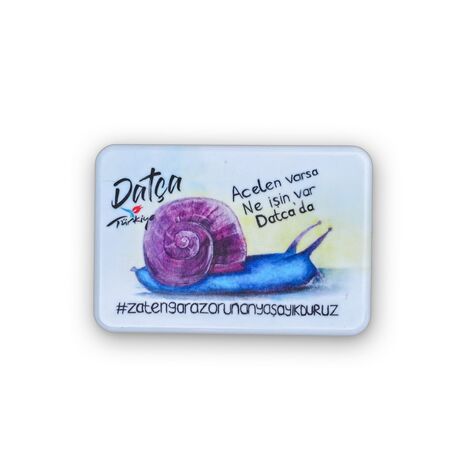 Datca Themed Customised UV Printed Plastic Base Rectangle Fridge Magnet 80x50 mm - 3