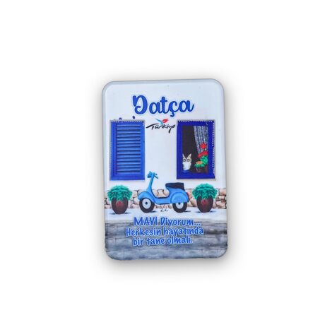 Datca Themed Customised UV Printed Plastic Base Rectangle Fridge Magnet 80x50 mm - 4