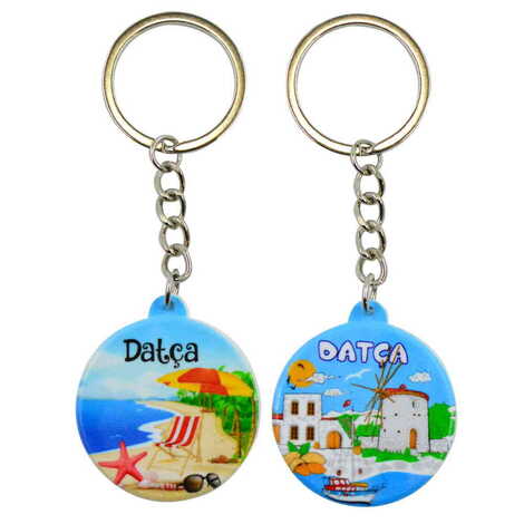 Datca Themed Customised UV Printed Plastic Base Square Keyring 38x100 mm - 2