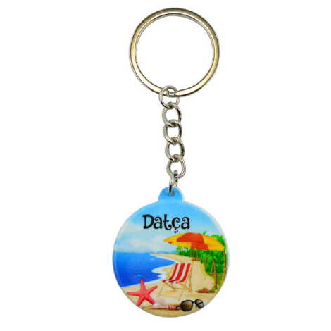 Datca Themed Customised UV Printed Plastic Base Square Keyring 38x100 mm - 3