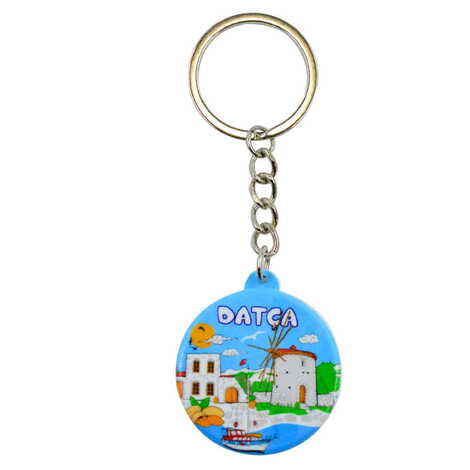 Datca Themed Customised UV Printed Plastic Base Square Keyring 38x100 mm - 4