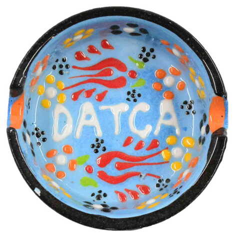 Datca Themed Turkish Ceramic B Serie Ashtray Small Size - 3