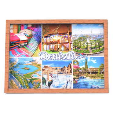 Denizli Themed Wooden Cute Animals Souvenşr Fridge Magnet Serie C 90x120 mm - 4