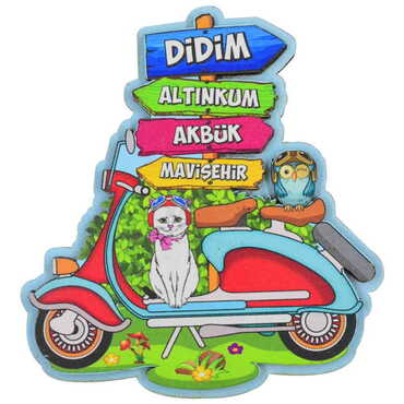 Toptan Didim Temalı 3D Resimli Ahşap Magnet - 3