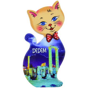 Toptan Didim Temalı Uv Baskılı Kedi Şekilli Magnet 43x87 mm - 4