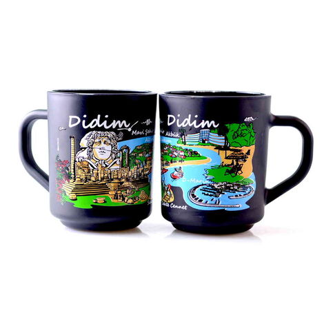 Didim Themed Colored Glass Mug - 6