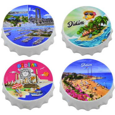 Didim Themed Customised UV Printed Bottle Cap Shaped Plastic Base Bottle Opener 58x15 mm - 3