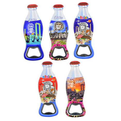 Didim Themed Customised Uv Printed Coca Cola Bottle Shape Plastic Base Bottle Opener 42x120 mm - 3