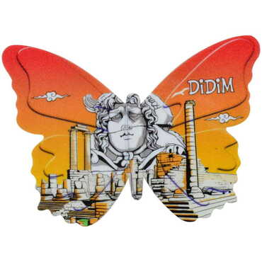 Didim Themed Customised UV Printed Plastic Base Butterfly Shaped Fridge Magnet 80x58 mm - 4