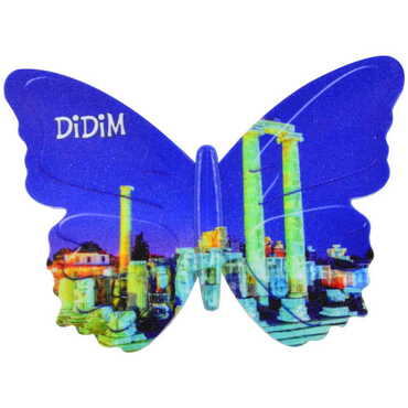 Didim Themed Customised UV Printed Plastic Base Butterfly Shaped Fridge Magnet 80x58 mm - 6