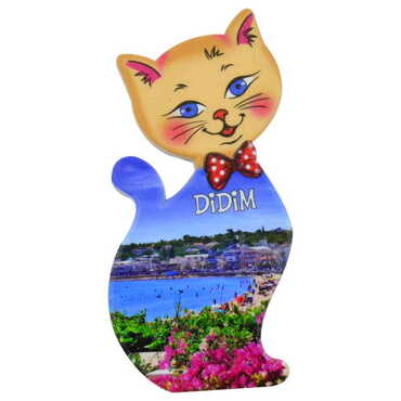 Didim Themed Customised UV Printed Plastic Base Cat Shaped Fridge Magnet 43x87 mm - 5