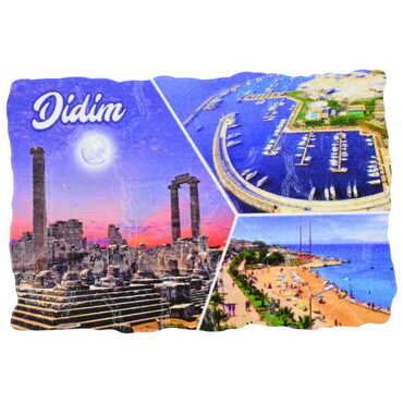 Didim Themed Customised UV Printed Plastic Base Mosaic Pattern Rectangle Fridge Magnet 80x50 mm - 7