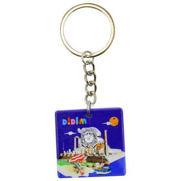 Didim Themed Customised Uv Printed Plastic Base Round Keyring 40x108 mm - 3