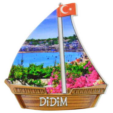 Didim Themed Customised UV Printed Plastic Base Sail Ship Shaped Fridge Magnet 77x80 mm - 6