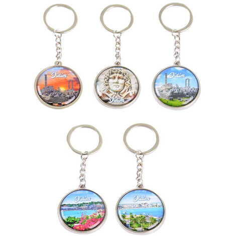 Didim Themed Metal Double Face Round Keychain 40x95 mm - 2