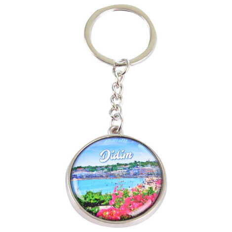 Didim Themed Metal Double Face Round Keychain 40x95 mm - 3