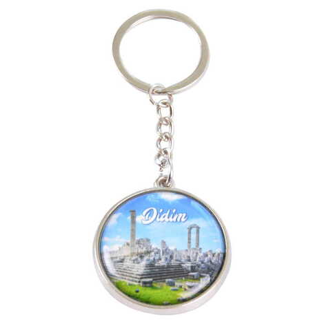 Didim Themed Metal Double Face Round Keychain 40x95 mm - 4